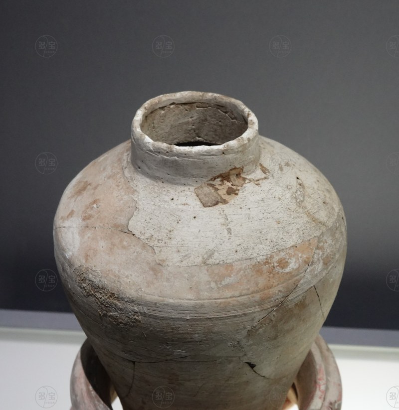 明 粉红彩梅瓶器座及素胎大口陶梅瓶 - 图2