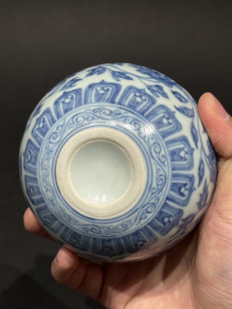 明宣德青花缠枝花卉纹水盂-多宝古瓷宝典
