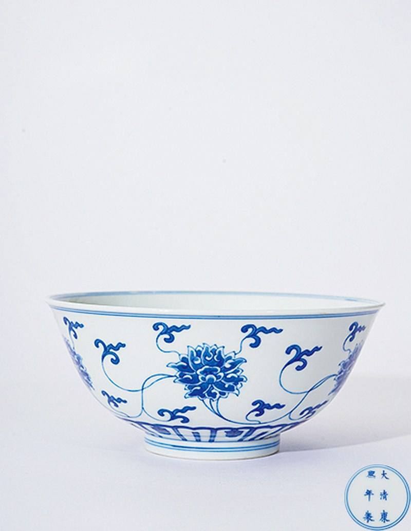 清 青花缠枝莲纹碗-多宝古瓷宝典