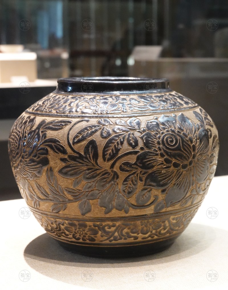 金（1115-1234） 黑釉剔花罐 - 图2