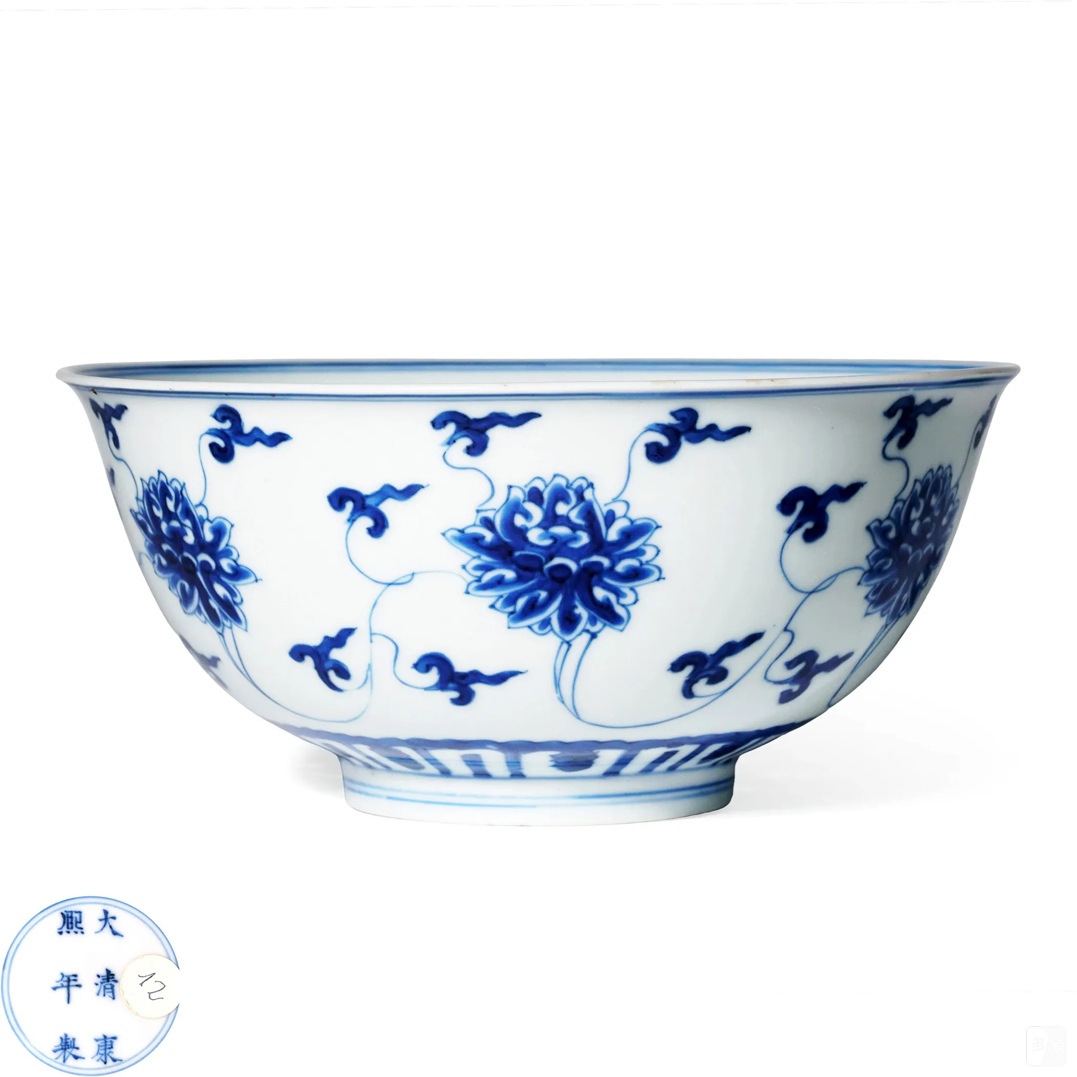 清康熙青花缠枝莲纹碗-多宝古瓷宝典