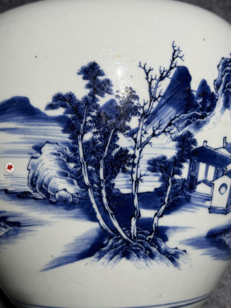 清康熙青花山水人物纹罐-多宝古瓷宝典