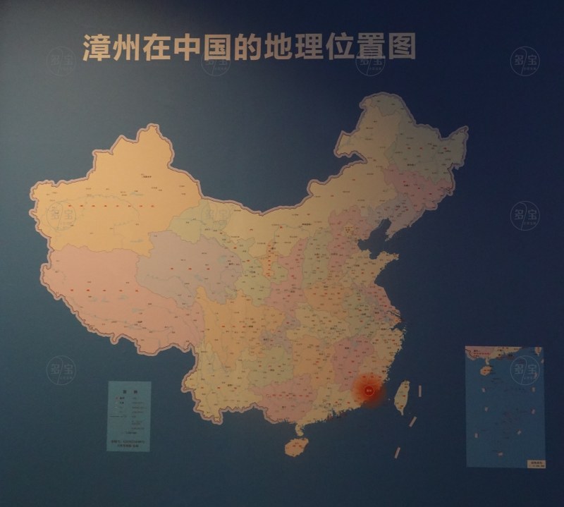漳州在中国的地理位置示意图