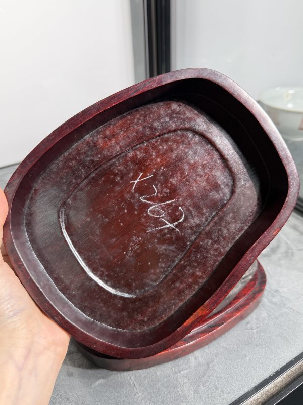 清随形端石砚（带木盒） - 图3