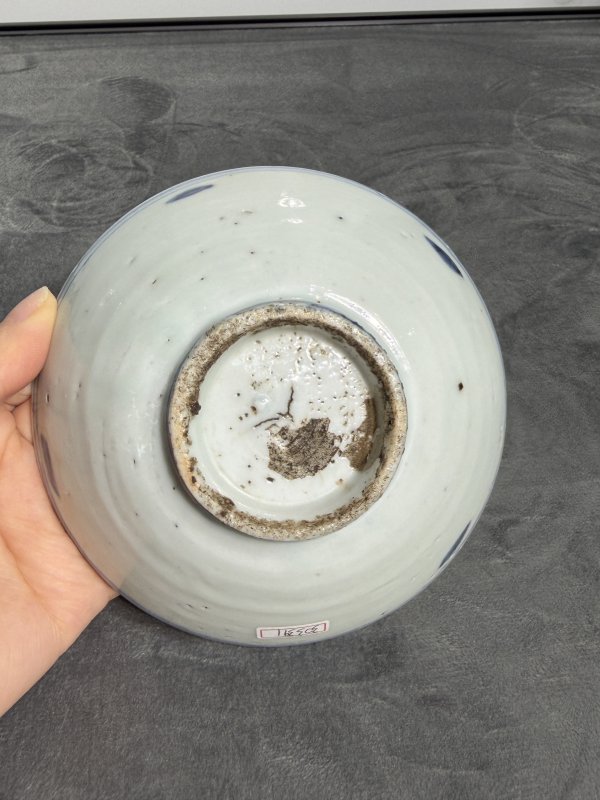 明万历青花海螺纹浅碗 - 图4