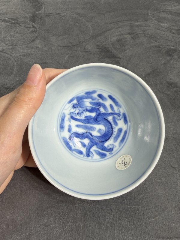 清晚期青花丹凤朝阳纹杯 - 图8