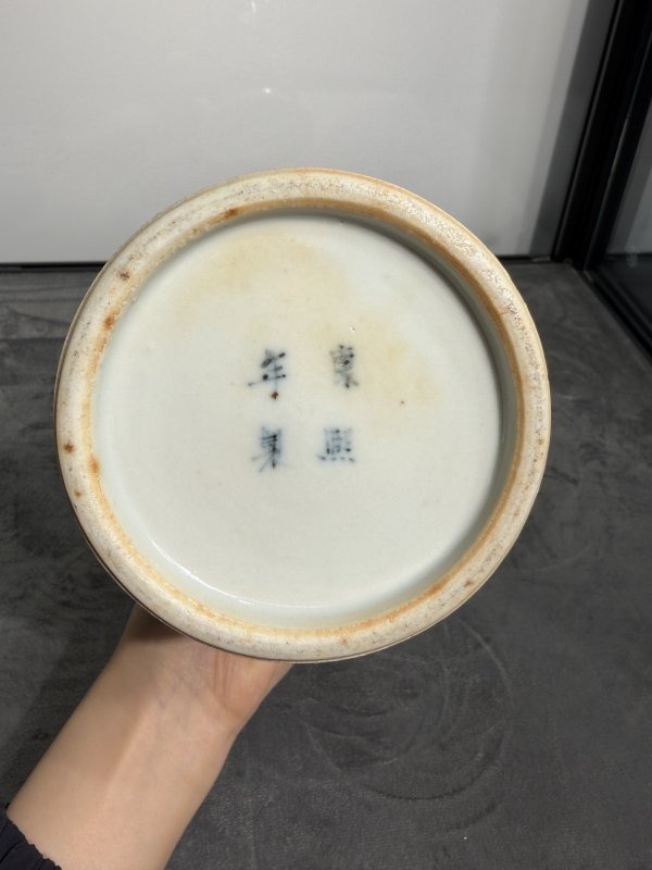 清晚期青花缠枝花卉纹帽筒 - 图8