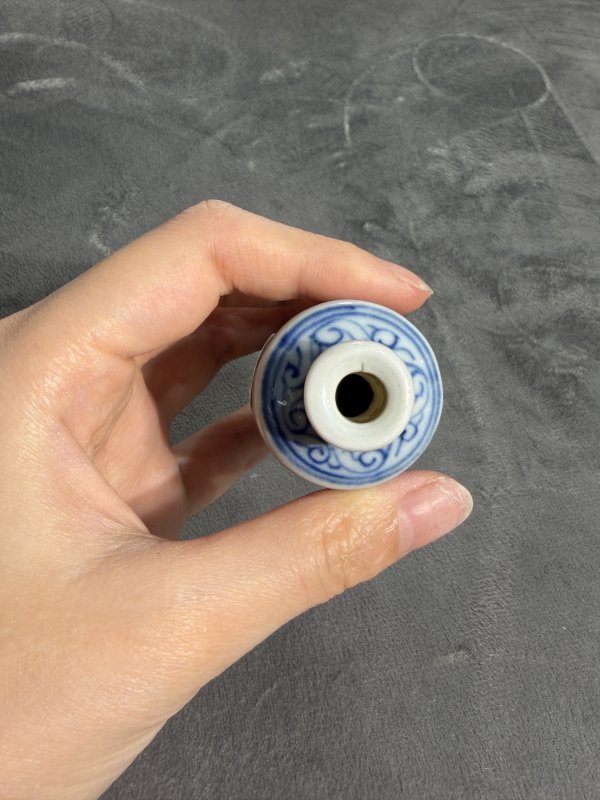 清中期青花竹林对弈图鼻烟壶 - 图8