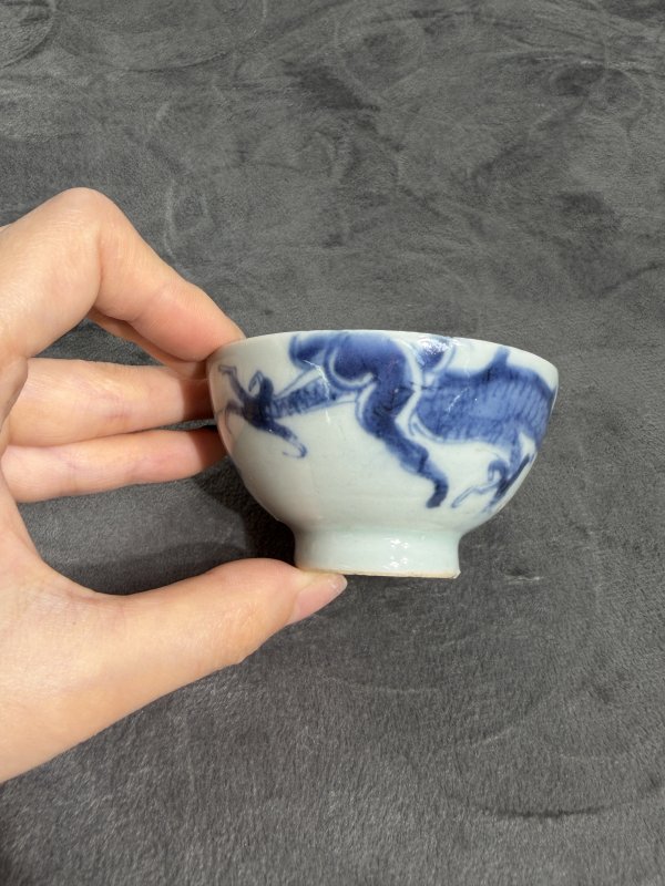 清雍正青花过墙龙纹茶园 - 图5