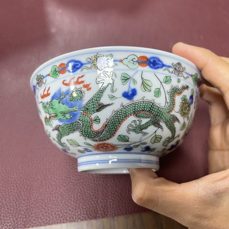 清康熙五彩龙凤纹碗-多宝古瓷宝典