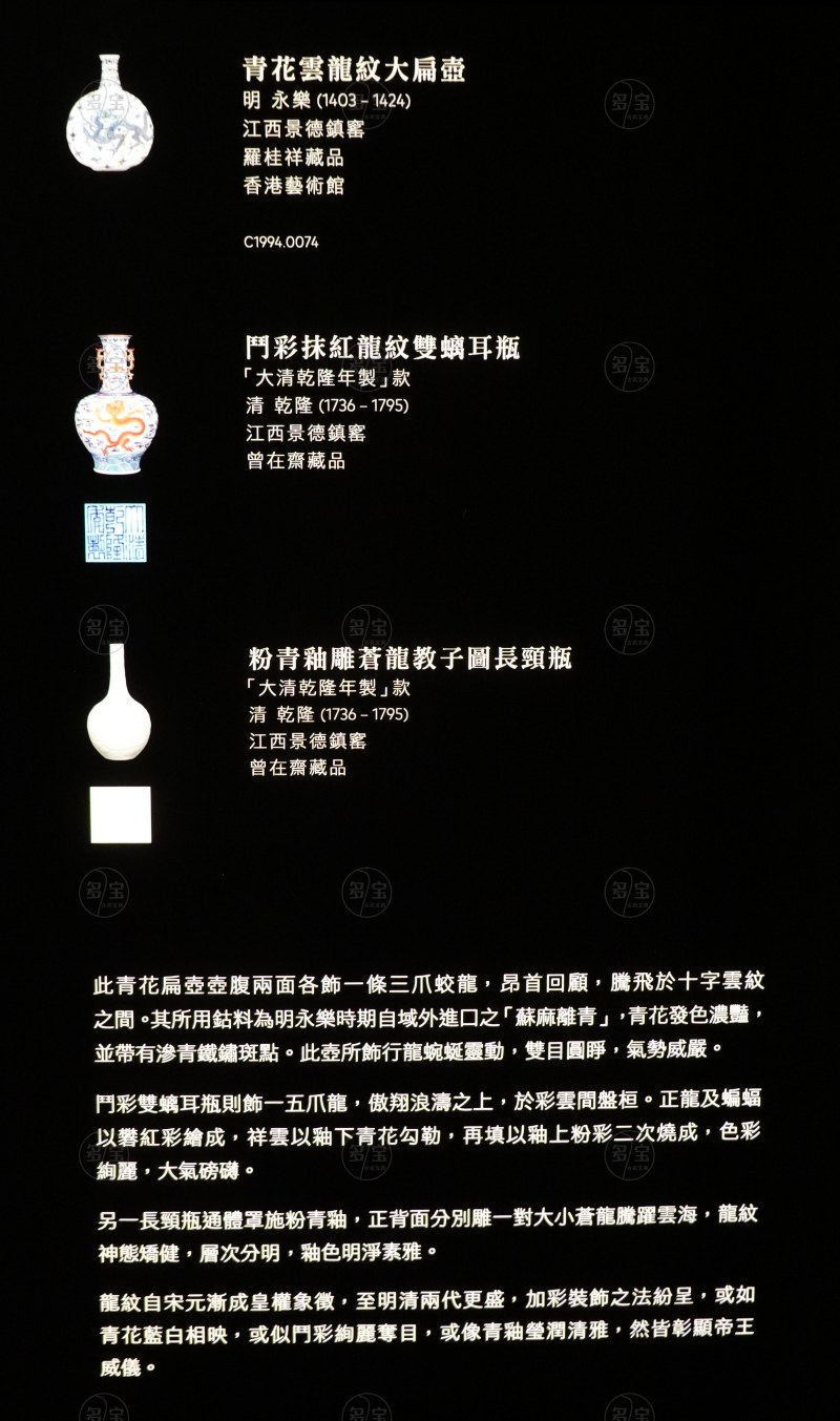 清 乾隆(1736 -1795) 粉青釉雕薈龍教子圖長頸瓶 - 图4
