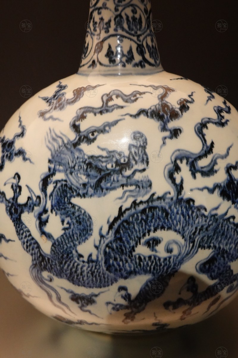 明永樂（1403-1424) 青花雲龍纹大扁壶 - 图2
