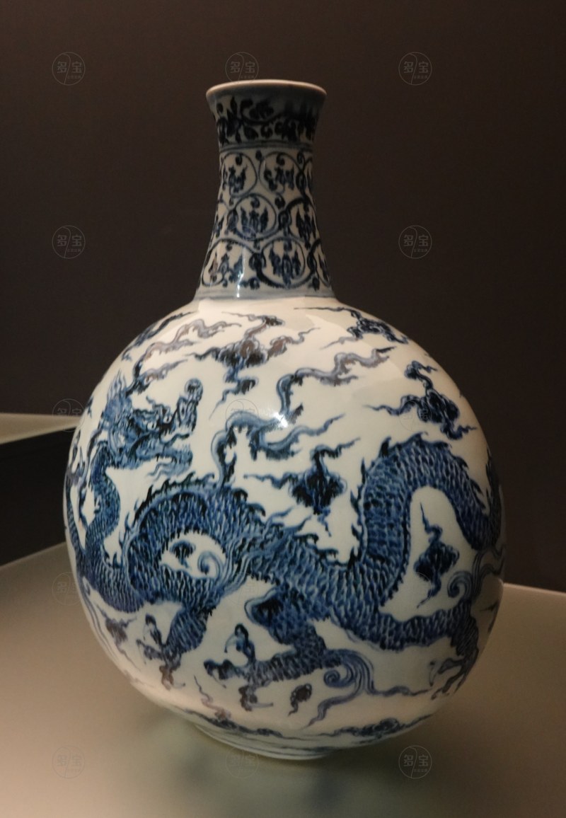 明永樂（1403-1424) 青花雲龍纹大扁壶 - 图3