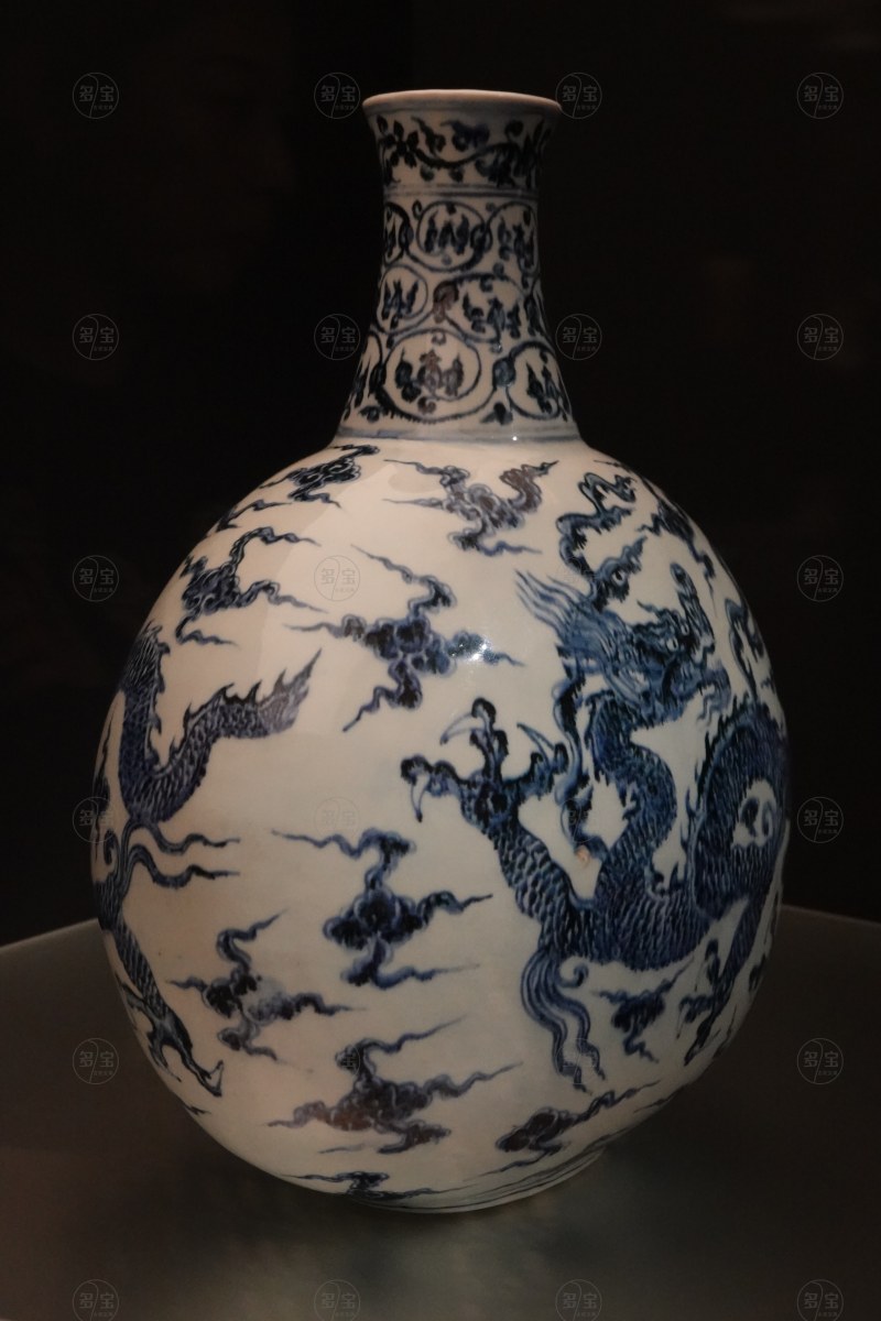 明永樂（1403-1424) 青花雲龍纹大扁壶 - 图4