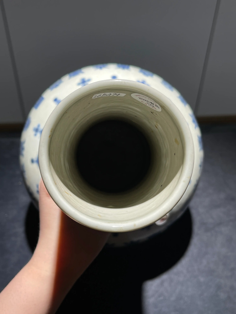 清中期 青花寿字纹天球瓶 - 图10