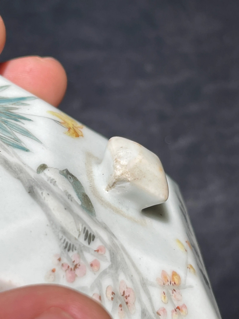 清晚期 浅绛彩花鸟纹温酒器 - 图25