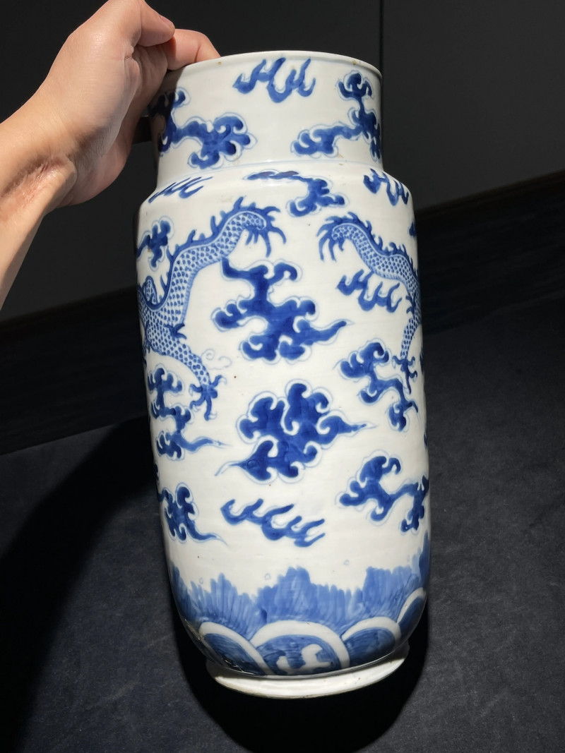 清晚期 青花云龙纹壮罐 - 图4