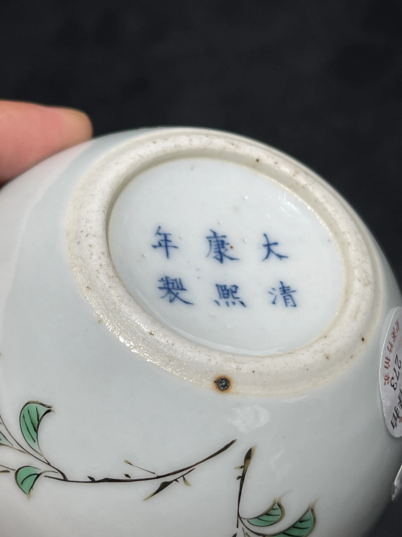 清光绪 仿康熙釉里红加五彩花卉纹苹果尊 - 图13