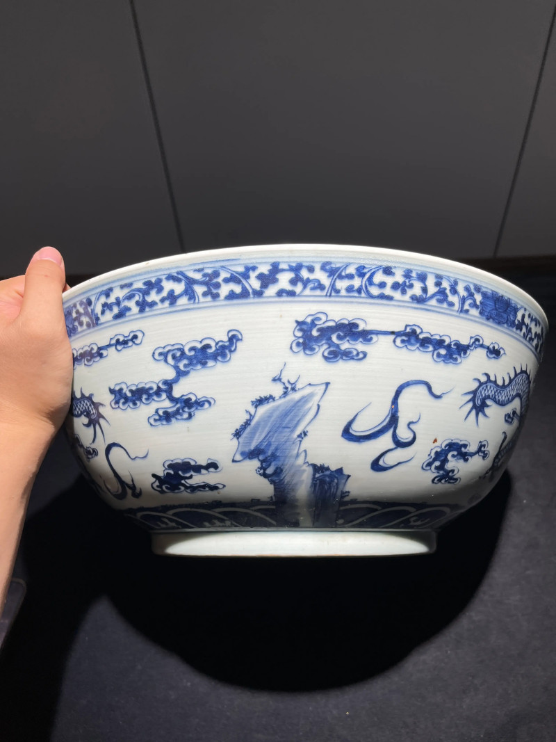 清晚期 青花龙纹大碗 - 图5