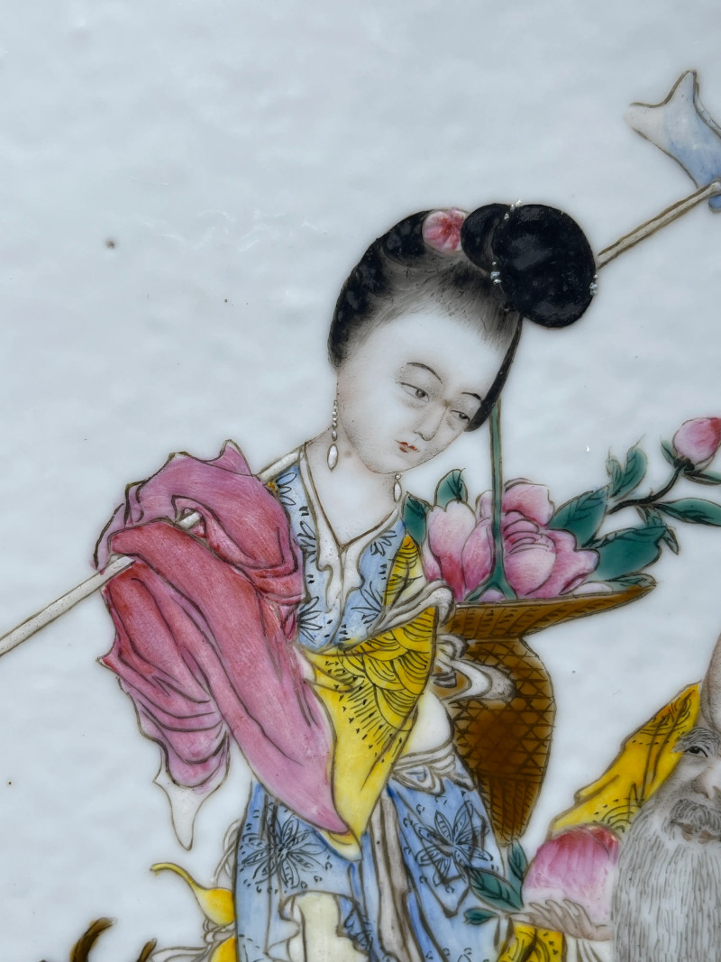 民国 粉彩福禄寿纹插屏 - 图6