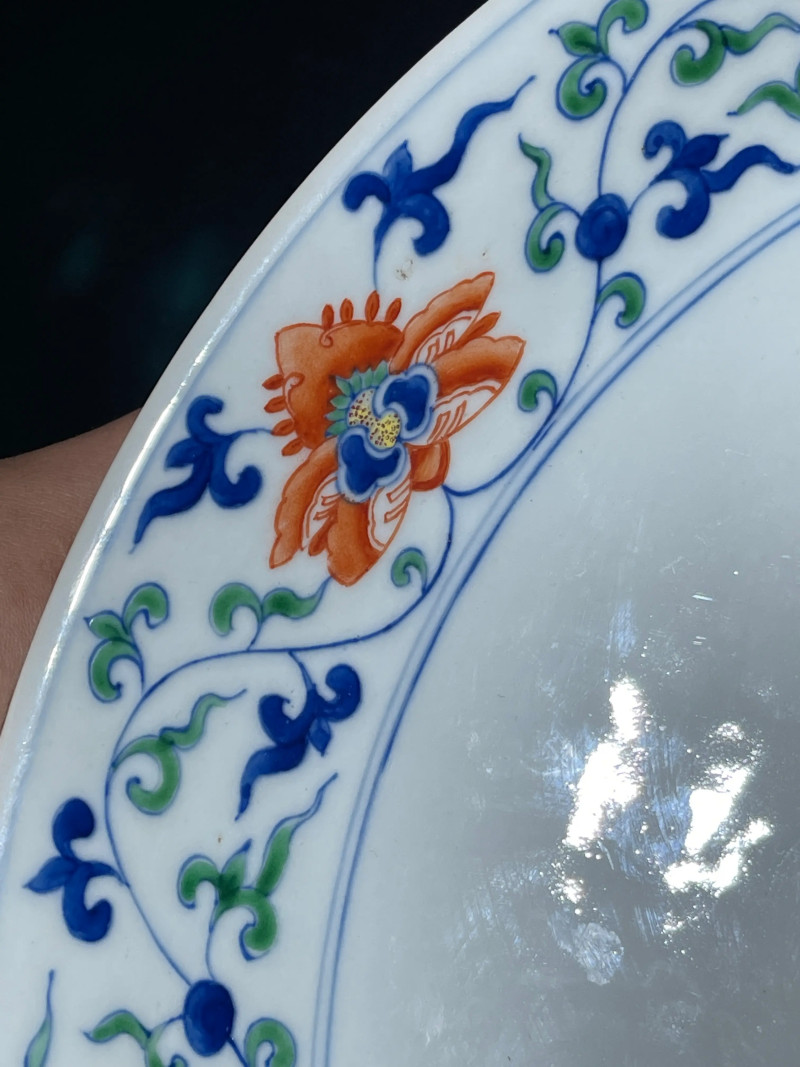 50年代 斗彩花卉纹盘 - 图3