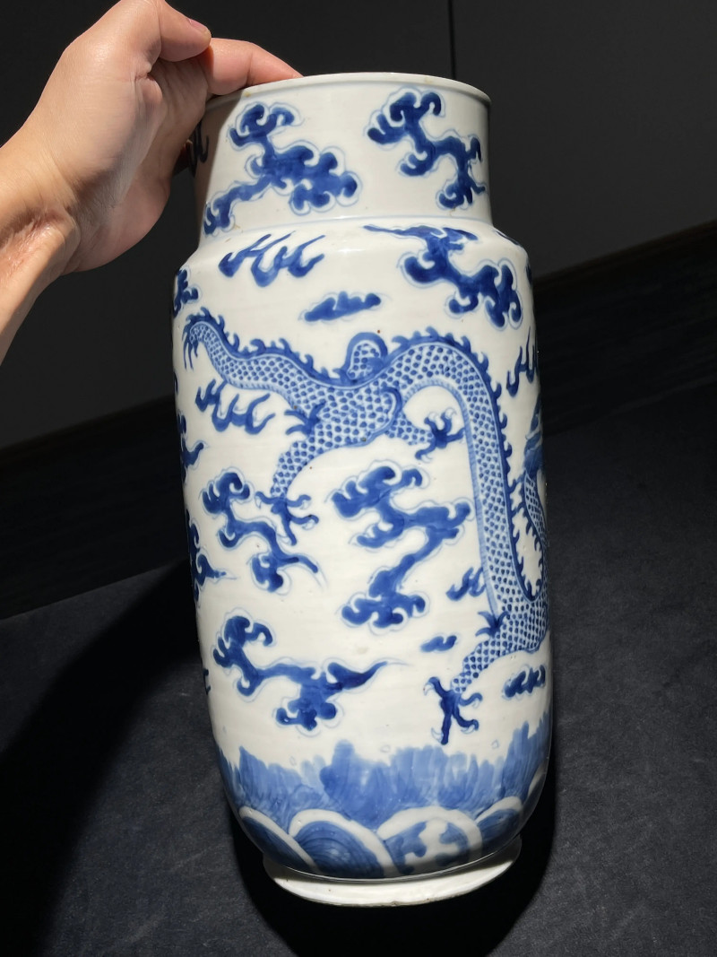 清晚期 青花云龙纹壮罐 - 图5
