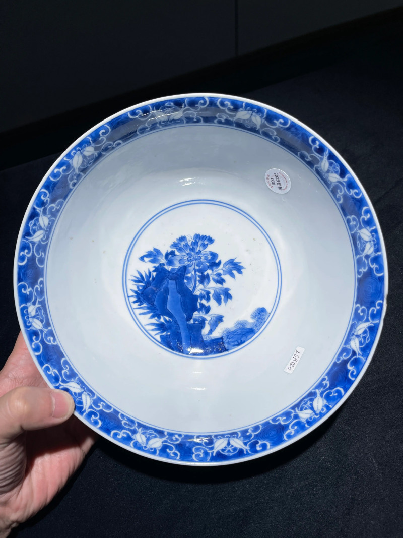 清康熙 青花百鸟朝凤纹大碗 - 图7
