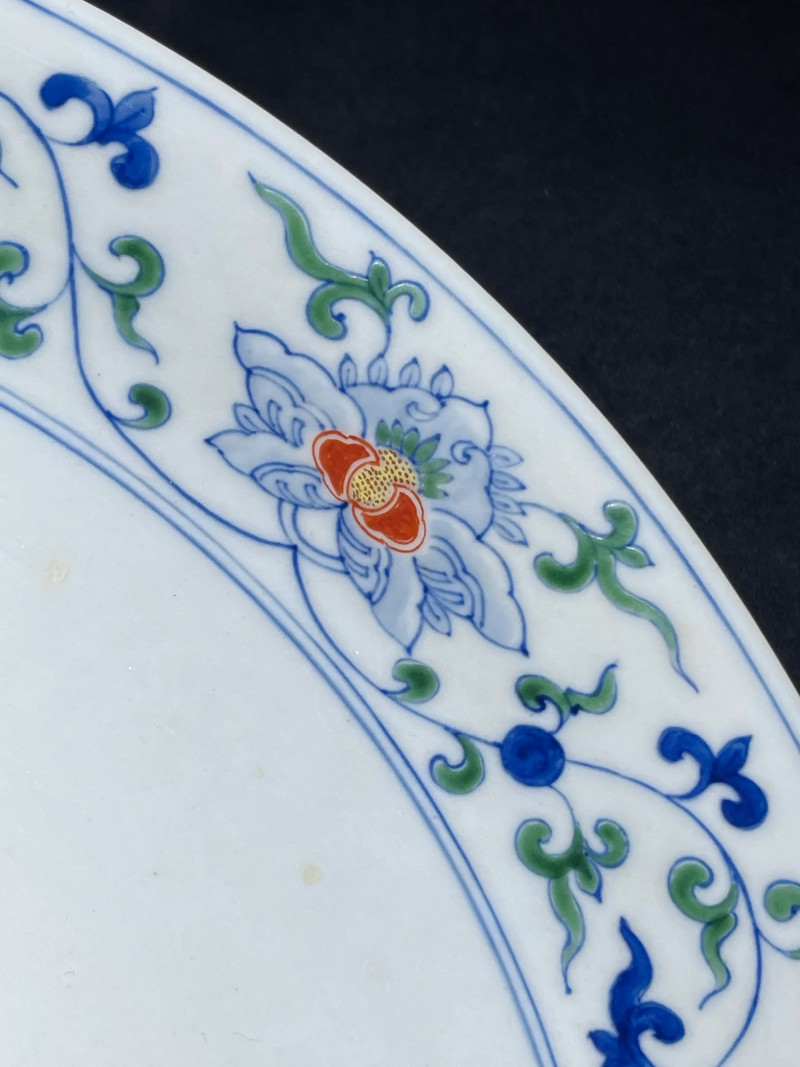 50年代 斗彩花卉纹盘 - 图4