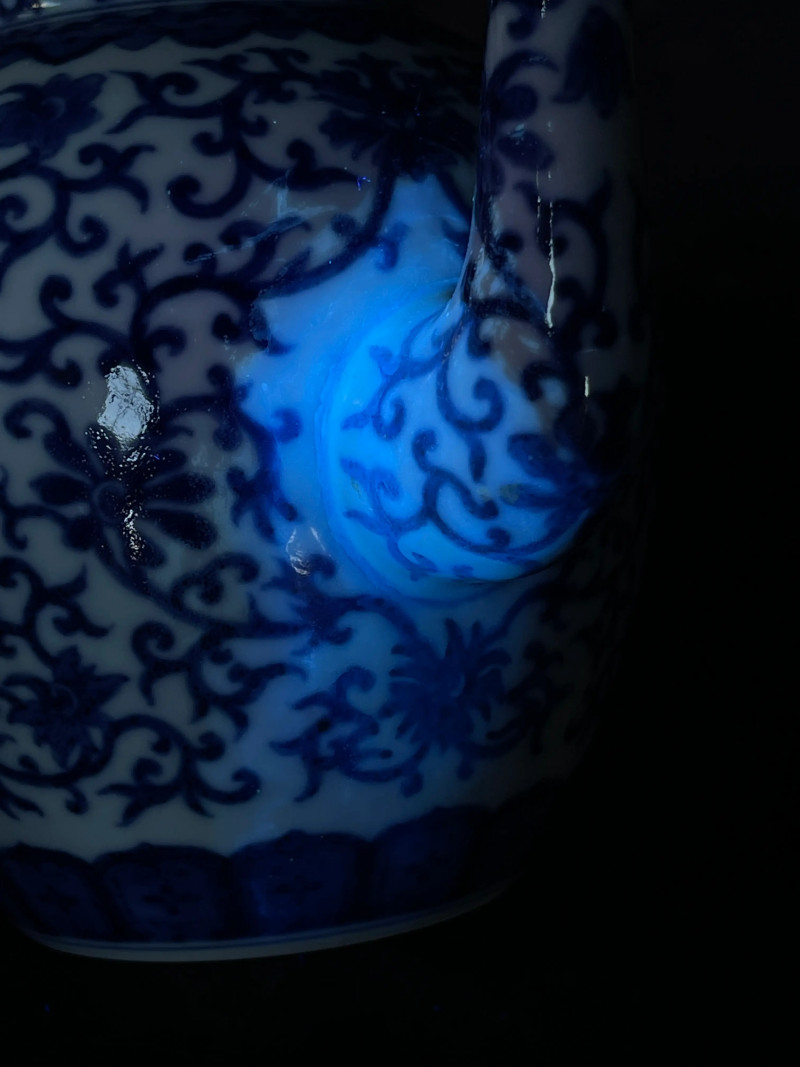 清道光 青花花卉纹执壶 - 图14