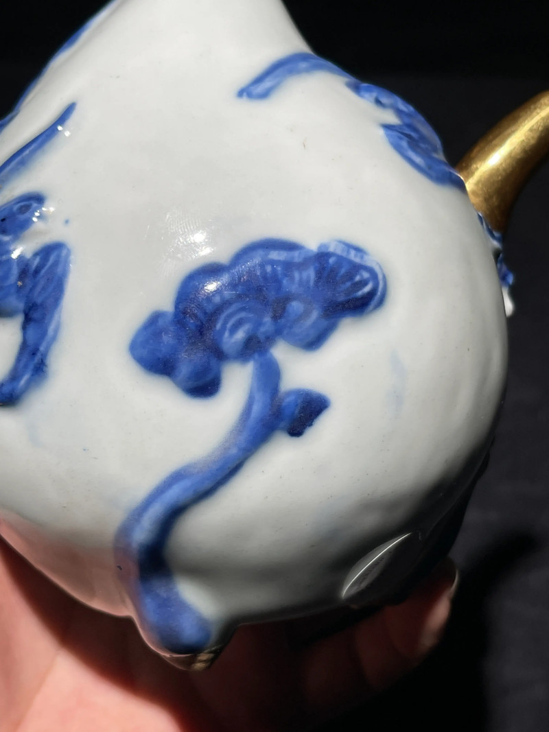 清乾隆 青花福寿倒流壶 - 图4