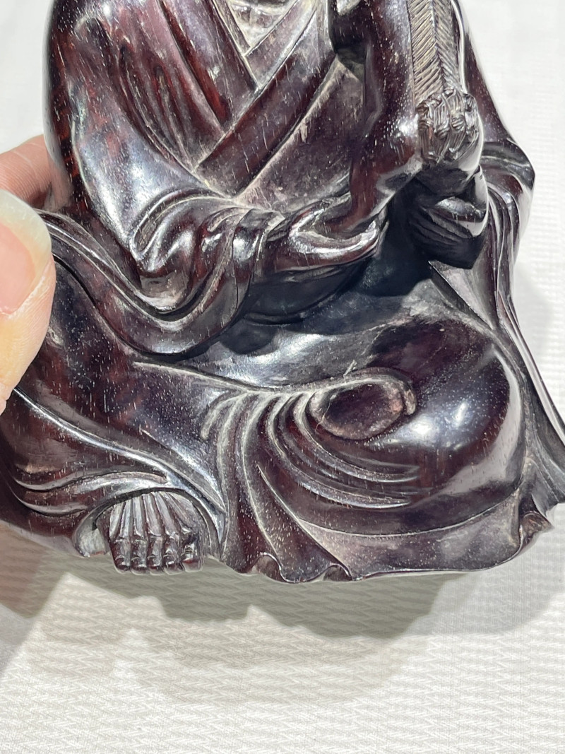 清代 紫檀木雕伏虎罗汉 - 图5