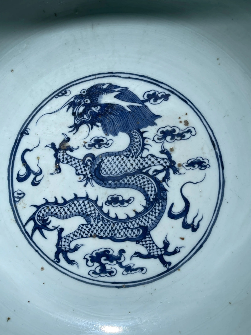 清晚期 青花龙纹大碗 - 图7