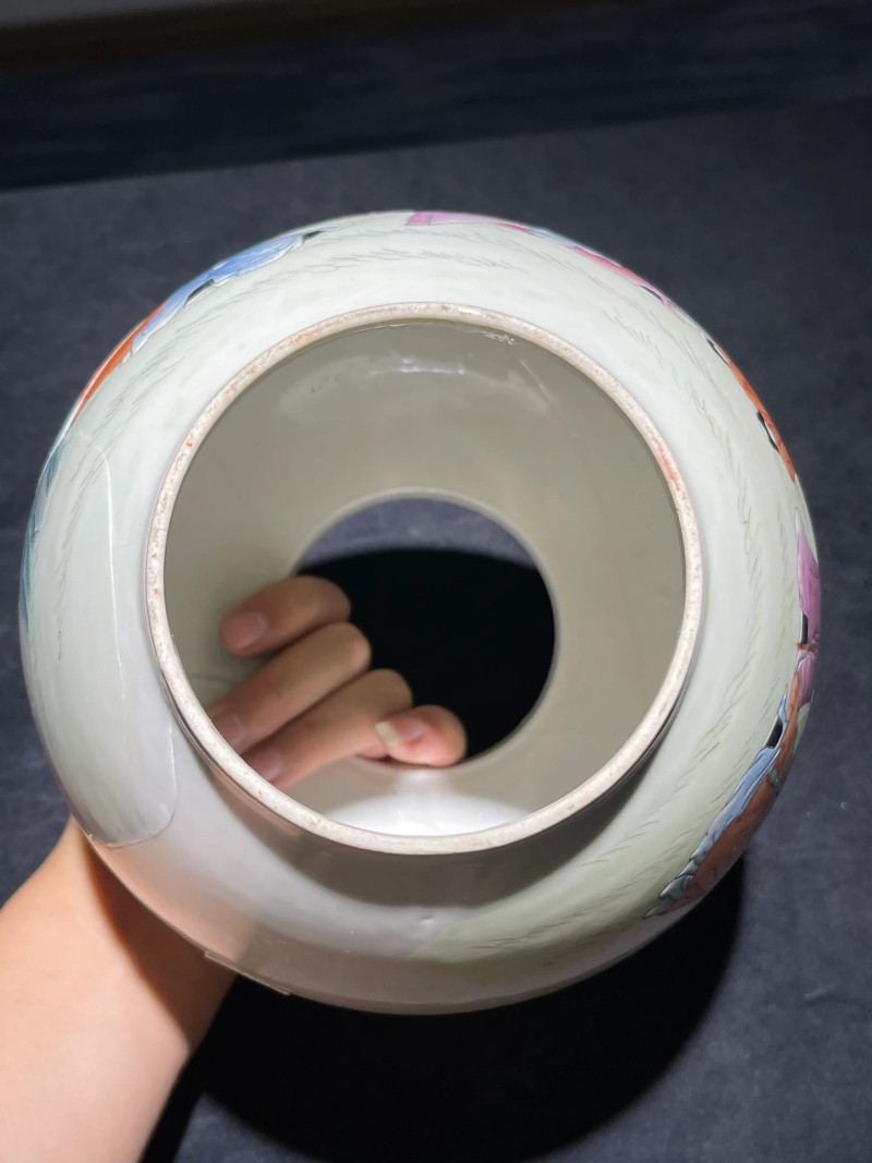 民国 粉彩竹林七贤纹皮灯一对 - 图18