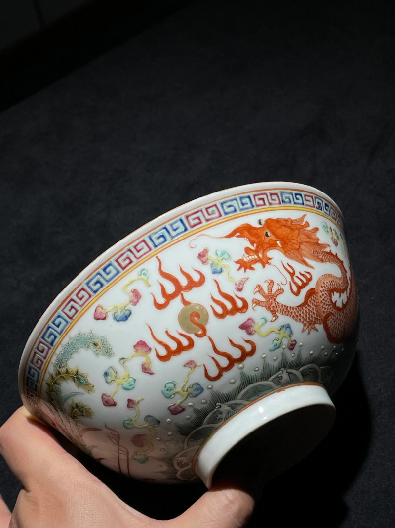清光绪 粉彩龙凤纹大碗 - 图6