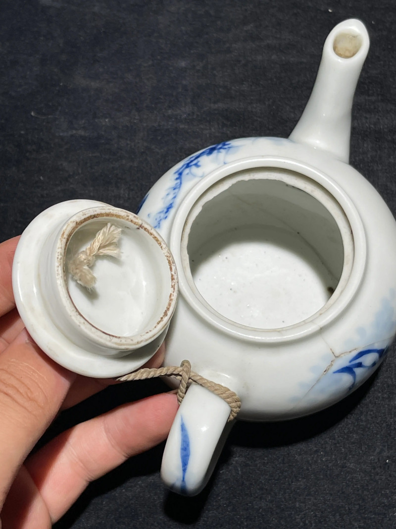 民国 王步青花花鸟纹执壶 - 图11