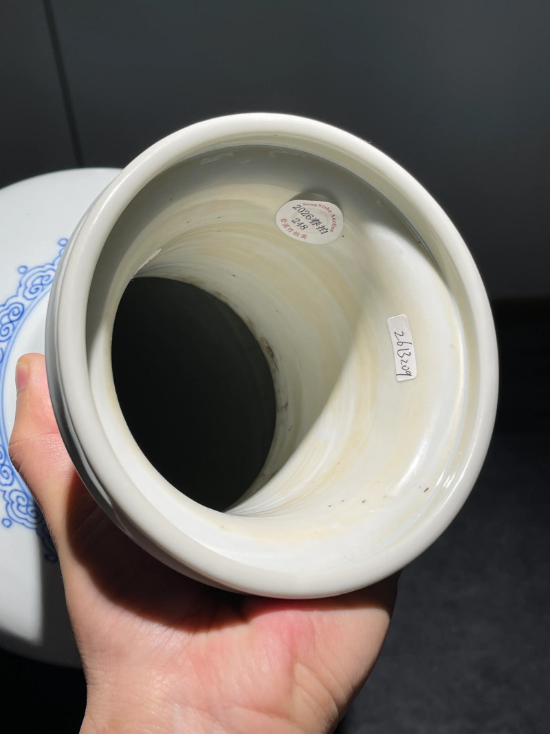 清康熙 青花福禄寿纹棒槌瓶 - 图13