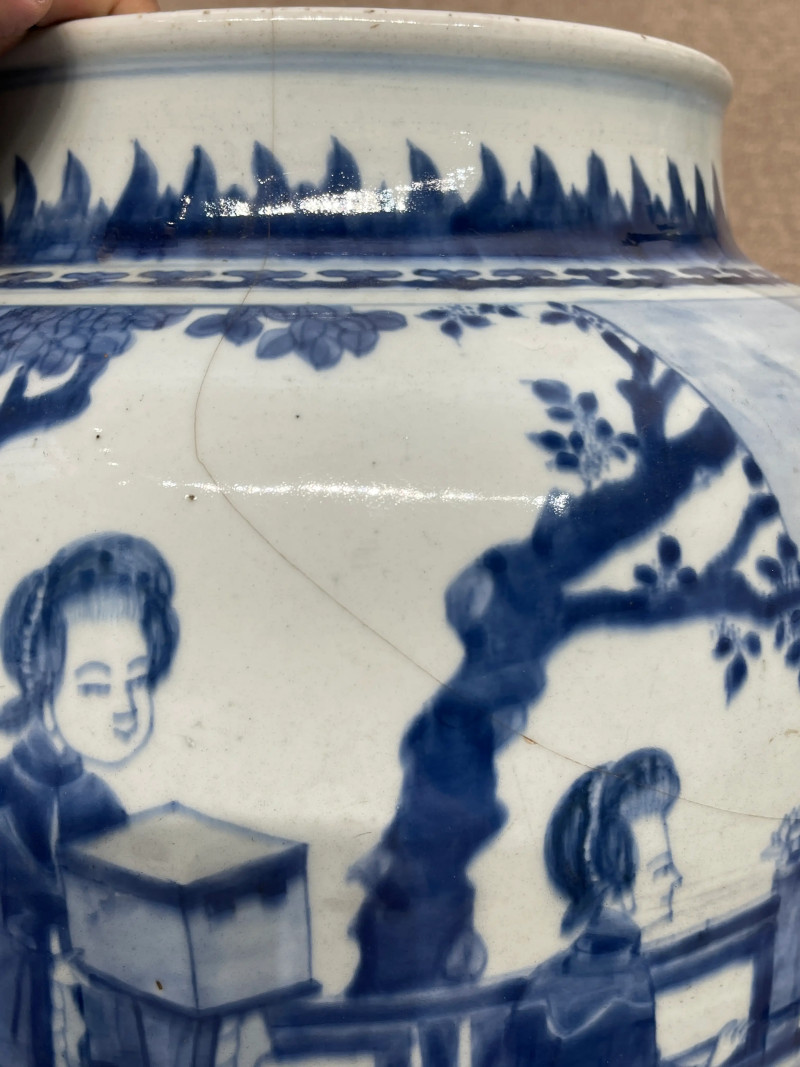 清康熙 青花神仙人物纹大盖罐 - 图15