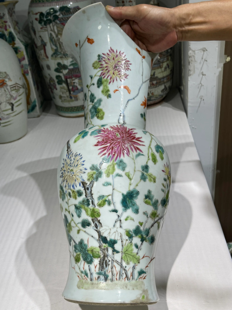 清代 粉彩花鸟纹瓶一组二十一件 - 图108