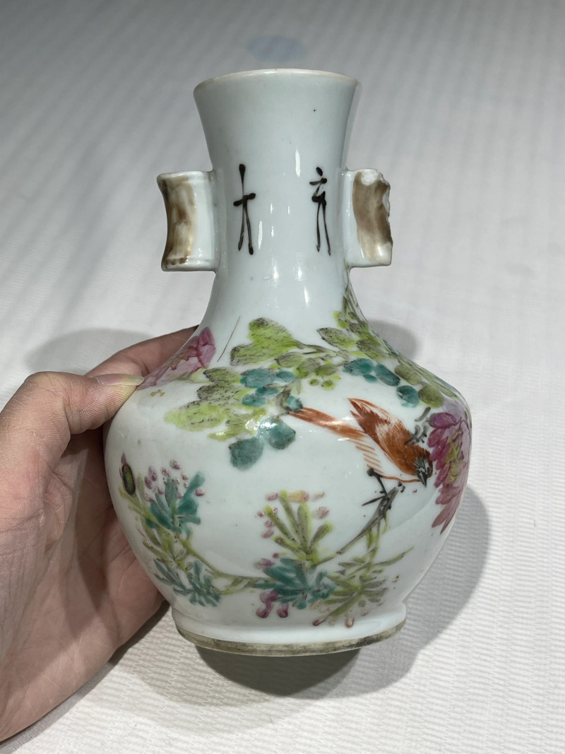 清代 粉彩花鸟纹瓶一组二十一件 - 图2