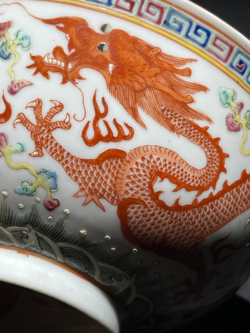 清光绪 粉彩龙凤纹大碗 - 图7