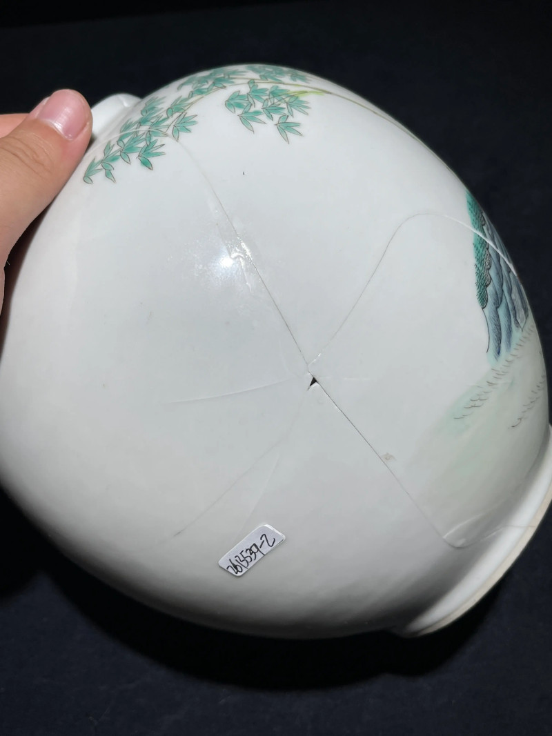民国 粉彩竹林七贤纹皮灯一对 - 图20