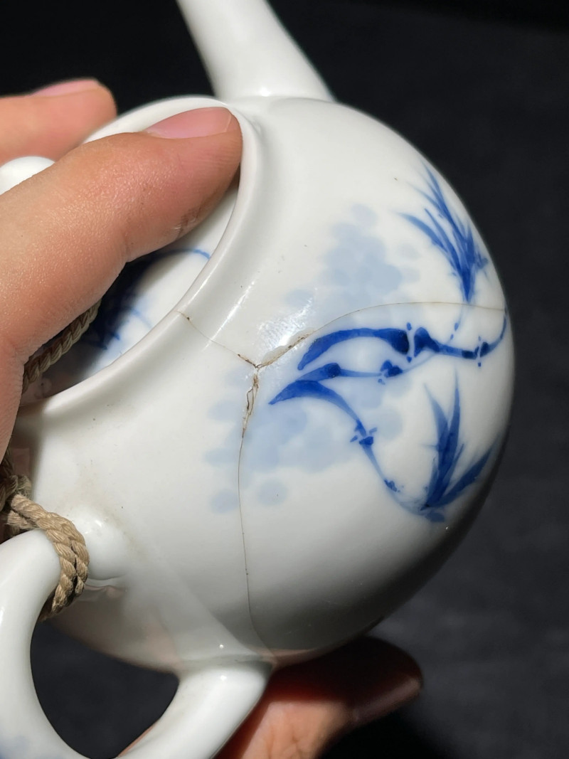 民国 王步青花花鸟纹执壶 - 图12