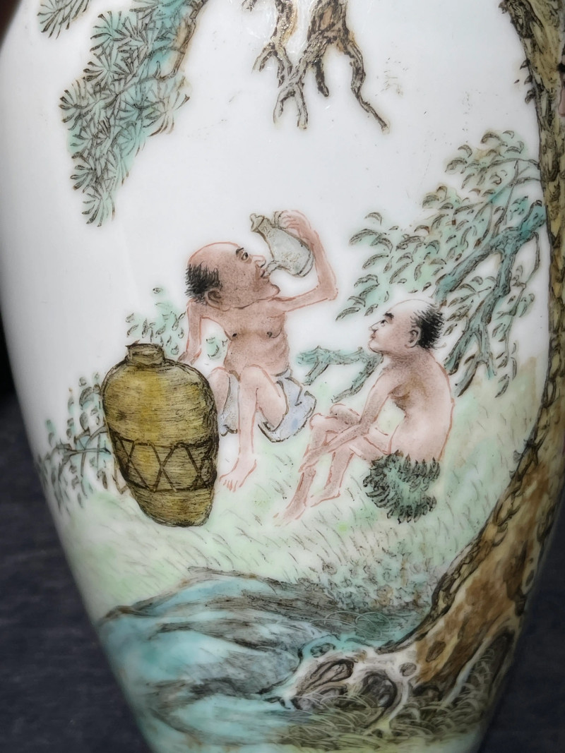 民国 粉彩驱邪降福纹莱菔瓶 - 图6