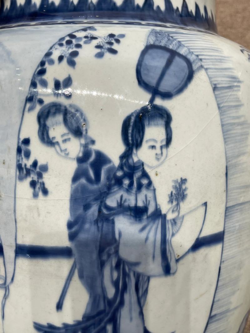 清康熙 青花神仙人物纹大盖罐 - 图16