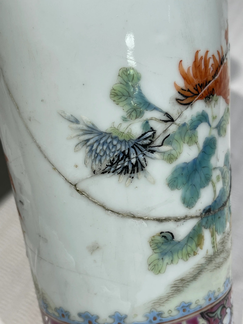 清代 粉彩花鸟纹瓶一组二十一件 - 图73
