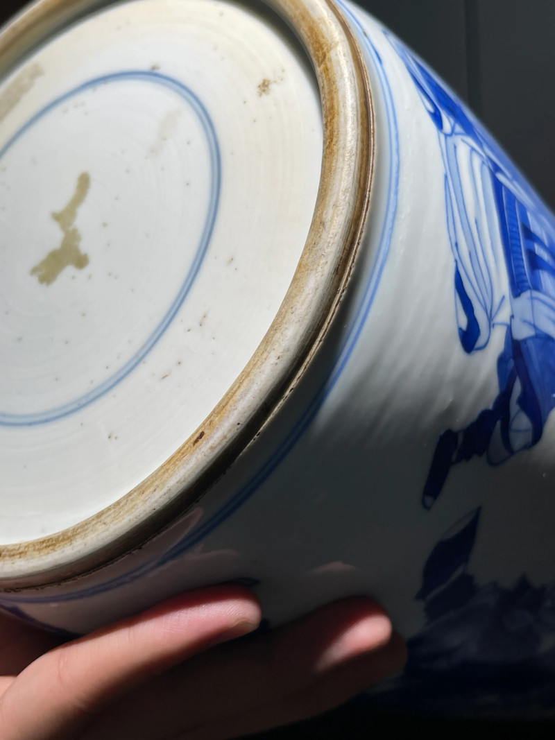 清康熙 青花福禄寿纹棒槌瓶 - 图15