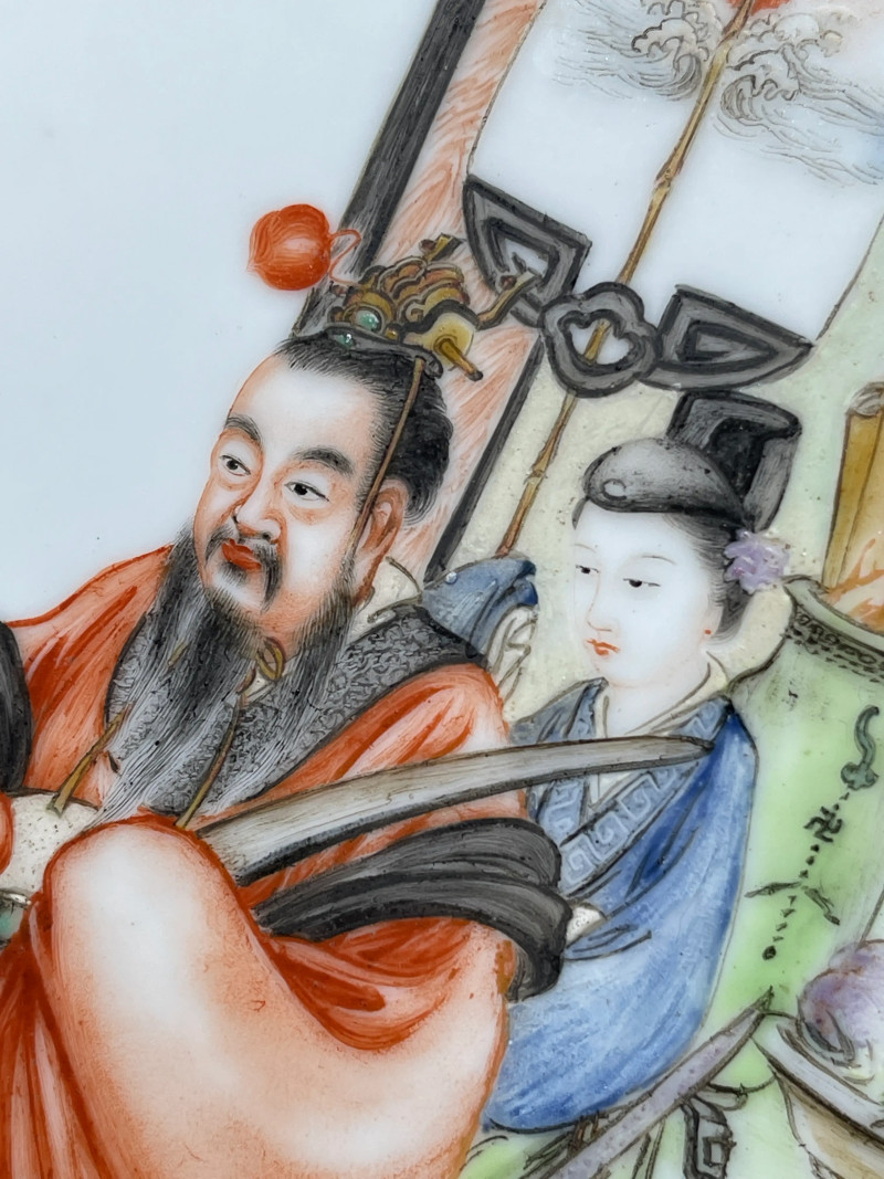 民国 王隆夫画粉彩大富贵亦寿考纹瓷板 - 图6