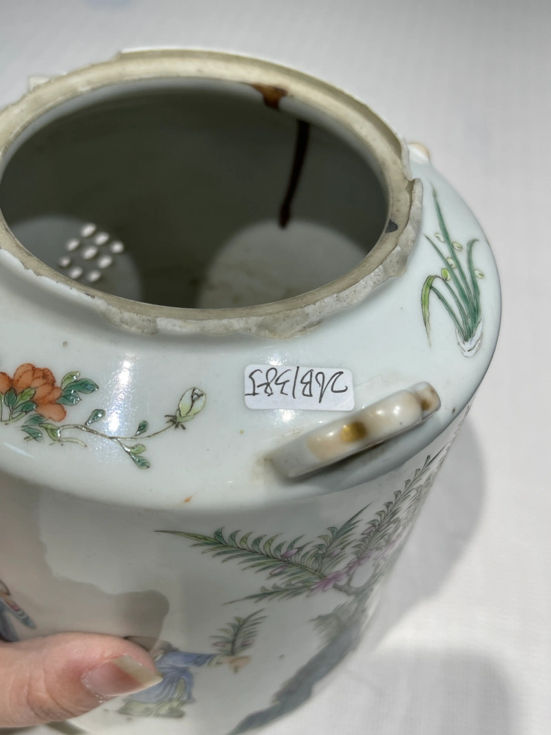 清代 粉彩茶壶一组十五件 - 图47