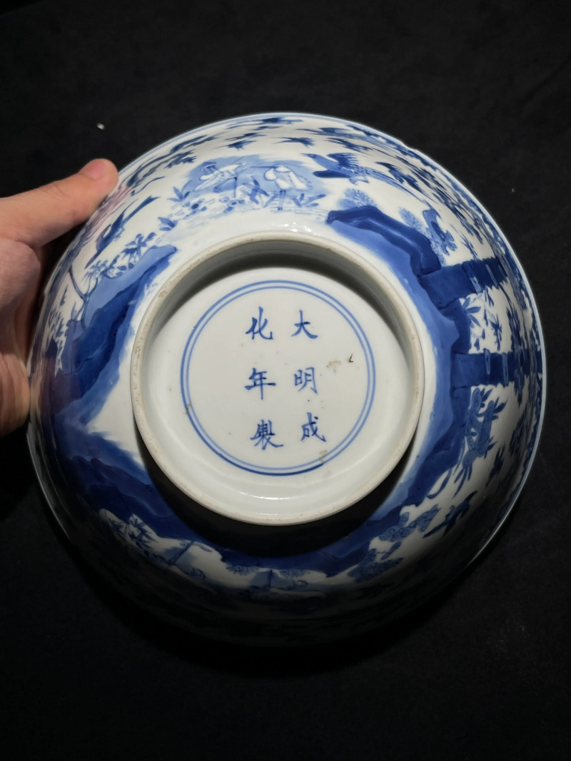 清康熙 青花百鸟朝凤纹大碗 - 图12