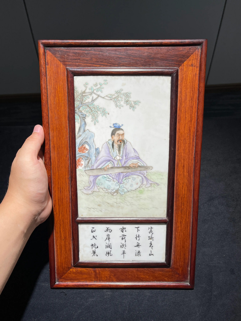 民国 粉彩人物纹瓷板一组四件 - 图2